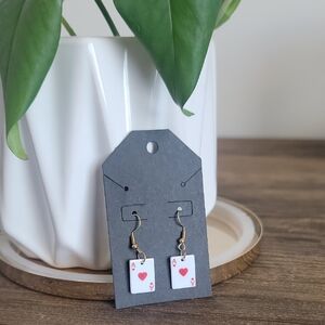 Playing Card Earrings with Gold Accents